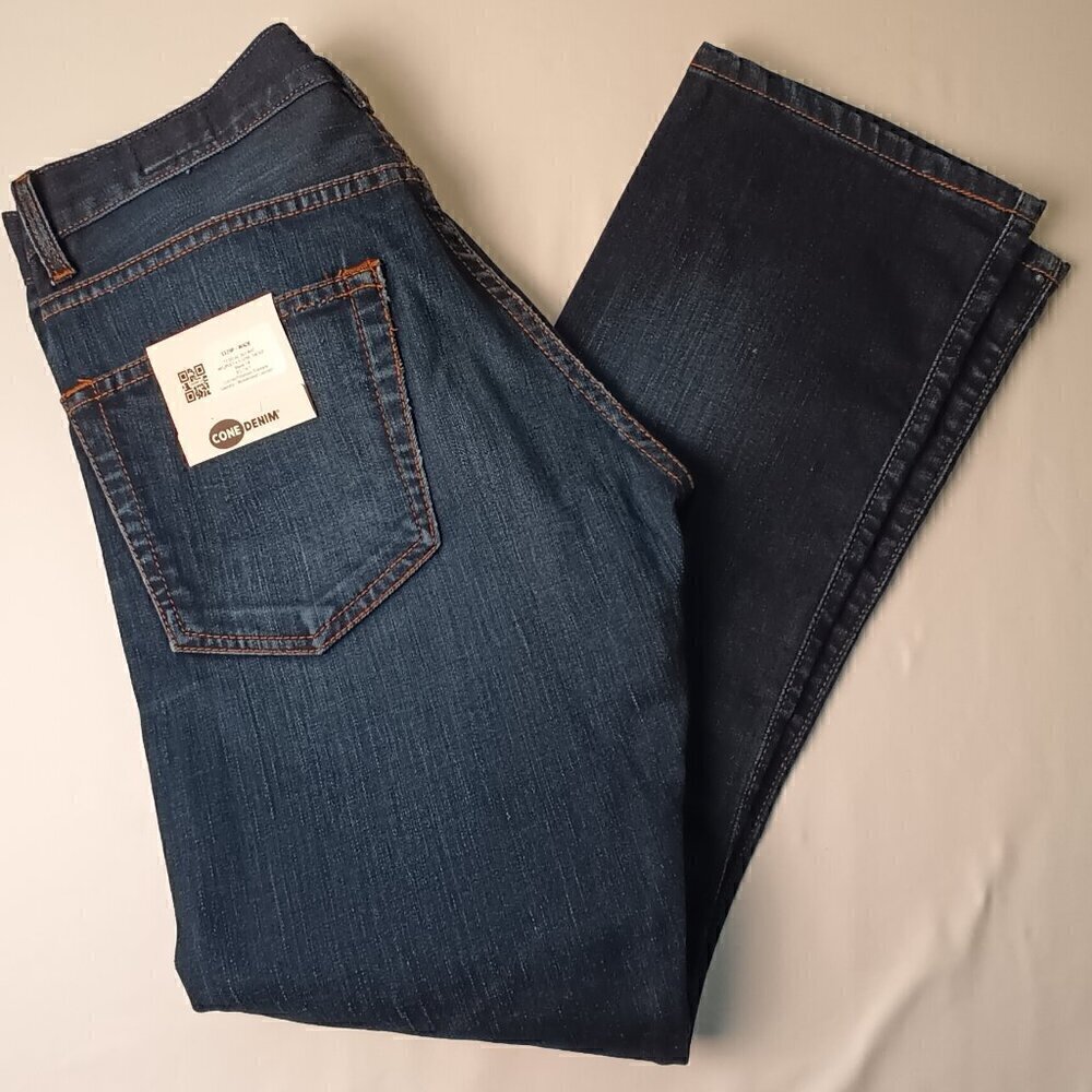 Women's Buttonfly Wide Leg High Rise Denim Jeans Size 32 /14 Petite Cone Denim